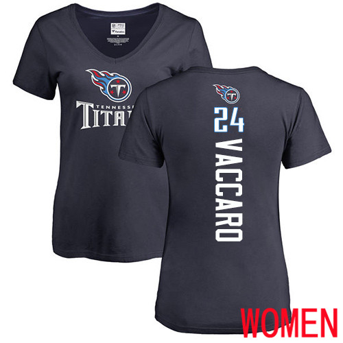 Tennessee Titans Navy Blue Women Kenny Vaccaro Backer NFL Football #24 T Shirt